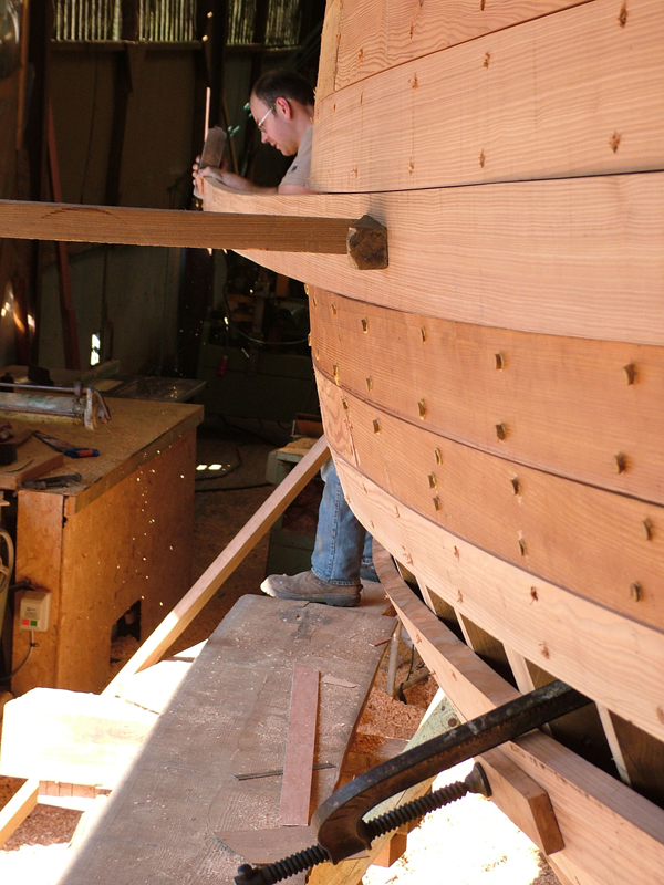 8 Proping shutter into place and fine tuning the butt with a hand plane